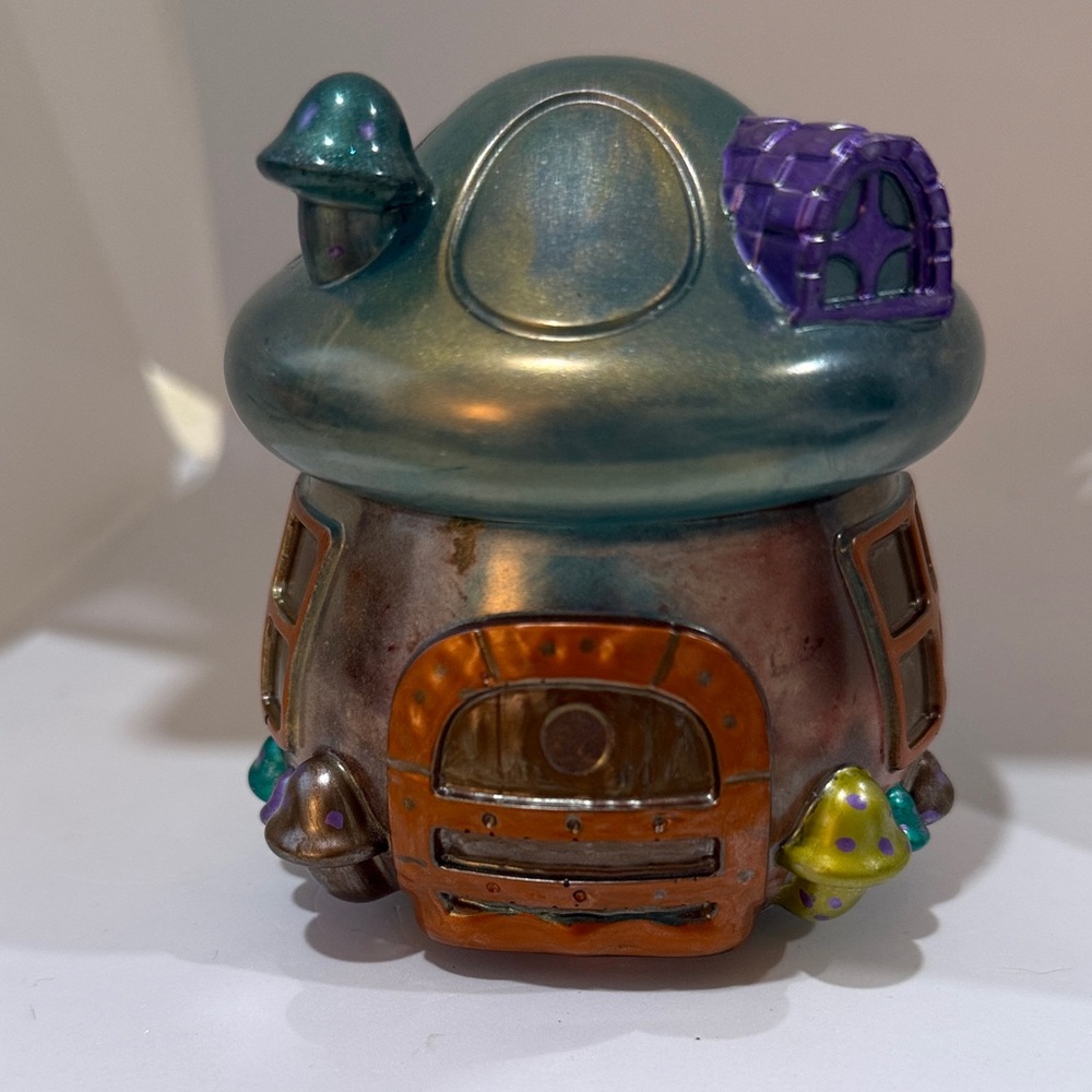 Unique Resin Mushroom House Jar